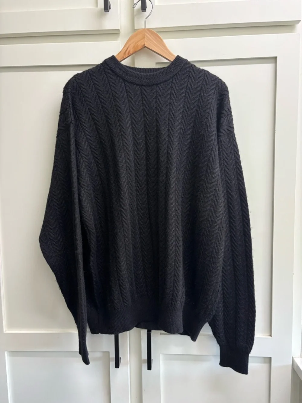 Bobby Jones Baby Alpaca Silk Sweater Knit Crewneck Men’s Large Black Peru Luxury - Picture 2 of 7